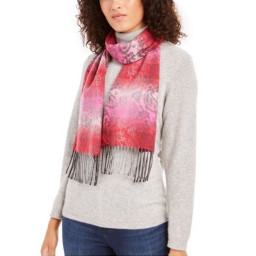 Cejon Ombre Paisley Italian Scarf Magenta